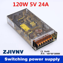 Fuente de alimentación conmutada CE 120W 5V 24A, controlador led de 5v 110V/ 220v a 5v, convertidor smps para amplificador, transformador de CA y CC (s-120-5) 2024 - compra barato