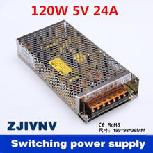 CE 120 W 5 V 24A comutação da fonte de alimentação 5 v levou motorista 110 V/220 v para 5 v conversor smps para amplificador ac dc transformador (s-120-5) 2024 - compre barato