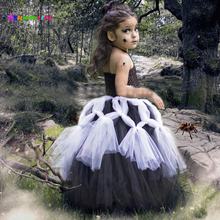 Ksummeree-vestido de bruja pequeña para niñas, traje de Halloween, tutú de telaraña negra, TS129 2024 - compra barato