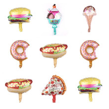 1pc mini 40*30cm ice cream burger cachorro quente donut balão folha de alumínio balões festa aniversário decorações crianças brinquedo globos 2024 - compre barato