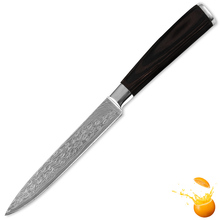 XYJ Brand 7Cr17 stainless steel kitchen knife 5 inch utility knife sharp blade Damascus style blade high quality cooking tools 2024 - buy cheap