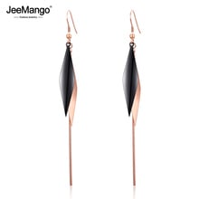 JeeMango-Cadena de serpiente negra larga de acero inoxidable para mujer, colgante de serpiente de color oro rosa, regalo de Navidad para fiesta, JE18475 2024 - compra barato