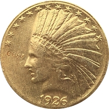 24- K gold plated 1926 Indian head $10 gold coin COPY 2024 - buy cheap