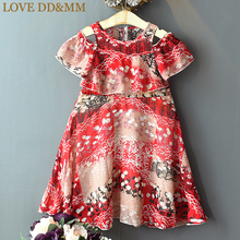 LOVE DD&MM Girls Dresses 2022 Summer New Children's Wear Girls Fashion Strapless Print Ruffled Doll Princess Dress 2024 - buy cheap
