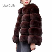 Lisa Colly New Fashion fluffy faux fur coat Jacket women furry fake fur winter Jacket outerwear party Fox fur Coat overcoat 2024 - buy cheap