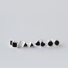 SMJEL New Fashion Punk Geometric Black Oil Triangle Stud Earrings for Women High Quality Jewelry Gift SYED049 2024 - buy cheap