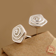 925 Sterling Silver Women Stud Earrings with Beautiful Rose Flower Diy Women Silver Earrings Jewelry 2024 - buy cheap