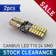 Супер яркий светодиодный T10 canbus, 2 шт., без ошибок, 24 SMD 4014, автомобильный светильник 12 В, w5w, автомобильная cob лампа для зазора, дверная лампа GLOWTEC 2024 - купить недорого