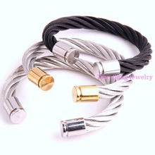 Multi-choose New Wire Cable Men Charm Bracelets Bangles High Quality Stainless Steel Men Womens Fashion Jewelry 2024 - buy cheap