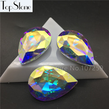Topstone-pedra de cristal luxuosa ab, 10x14,13x18,18x25,20x30,30x40mm, pedras de vidro, fazer jóias 2024 - compre barato