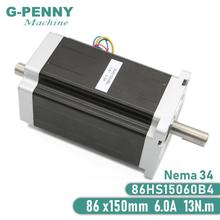 NEMA 34 Double Shaft CNC Stepper Motor 86X150mm 12 N.m 6A  Nema34  Stepping Motor 1700Oz-in for CNC Engraving Machine 3D Printer 2024 - buy cheap