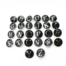 26 unidades/lote de botones a presión de Metal esmaltado con letras del alfabeto, A-Z, compatible con broche para brazalete de 18mm, pendientes, collares, joyería a presión 2024 - compra barato