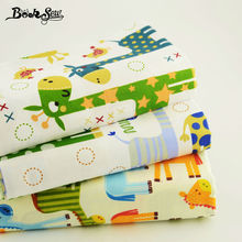 Booksew 100% Cotton Twill Fabric 40x50cm Baby Bedding Sheet Sewing Giraffe Pattern Green Colors Crafts Home Textile Clothes 2024 - buy cheap