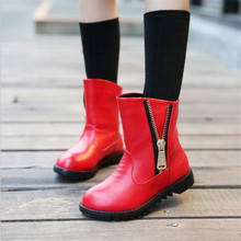 2018 outono inverno crianças sapatos de couro genuíno veludo moda menina botas crianças botas de algodão à prova dwaterproof água 2024 - compre barato