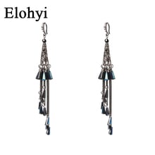 ELOHYI New Women Tassel Glass Boheimia Retro Geometric Crystal Statement Earring For Women Party Jewelry Wholesale Free Shipping 2024 - buy cheap