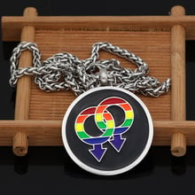 Men stainless steel LGBT raibow Gay Pride necklace 2024 - buy cheap