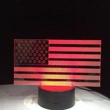 Luz LED de noche 3D con bandera de EE. UU., iluminación creativa de 7 colores, ambiente Visual, lámpara de mesa por USB, cabecera, decoración del hogar, regalo 2024 - compra barato