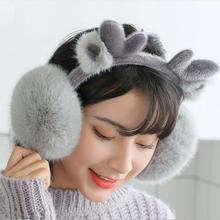 Earmuffs warm earmuffs women winter cute earmuffs cartoon deer elf Christmas earmuffs fold cold 2024 - buy cheap