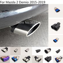 car Stainless steel protect cover muffler pipe outlet dedicate exhaust tip tail 1pcs For Mazda 2 Demio 2015 2016 2017 2018 2019 2024 - buy cheap