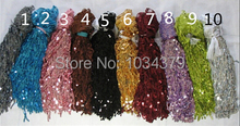 Free-shipping 10Colors 6Yds 40cm Sequins DIY Stage Clothing Textiles Latin Tassel Lace Trimming/ Polyester Line TL0054 2024 - buy cheap