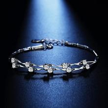 Everoyal luxo cristal flor pulseiras para as mulheres acessórios na moda 925 prata esterlina pulseira meninas senhora aniversário jóias 2024 - compre barato