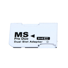 Dual Slot Memory Card Adapter 2 Micro SD HC Cards Converter Micro SD TF to Memory Stick MS Pro Duo for PSP Card White Games Case 2024 - купить недорого