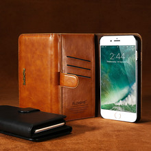 Capa carteira em couro com flip, magnética, luxuosa, com suporte, para cartões, de negócios, para iphone 6, 6s plus 2024 - compre barato