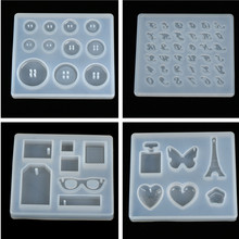 DIY Silicone Mold Resin Buttons Heart Letter Pendant Jewelry Making Mould Epoxy Pendant Craft Tool Handmade 2024 - buy cheap