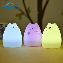 2019 New Multi-Color LED Children Animal Night Light Cute Cat Little Devil Silicone USB Rechargeable Lamp Y7 2024 - buy cheap