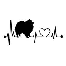 The 2nd Half Price 17.8*7.6CM Pomeranian Heartbeat Dog Car Stickers Reflective Vinyl Decal Car Accessories Car Styling 2024 - buy cheap