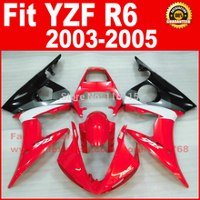 Piezas de carrocería para YAMAHA R6, kits de carenado 2003 2004 2005, rojo, blanco y negro, kit de carenado YZF R6 03 04 05 B65 2024 - compra barato