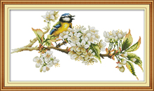 Bird and flowers cross stitch kit aida 14ct 11ct count print canvas stitches embroidery DIY handmade needlework 2024 - buy cheap