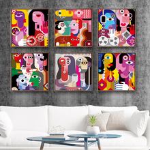 Home Decoration Painting Print Canvas Wall Art Pictures Square Poster Oil Unframed Drawings Abstract characters Red Yellow 2024 - buy cheap