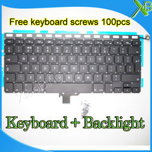 Nuevo teclado UK + retroiluminación retroiluminada + 100 Uds tornillos de teclado para MacBook Pro 13,3 "A1278 2008-2012 años 2024 - compra barato