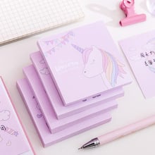 Rainbow Unicorn Square Memo Pad Sticky Notes Memo Notebook Stationery Papelaria Escolar School Supplies 2024 - buy cheap