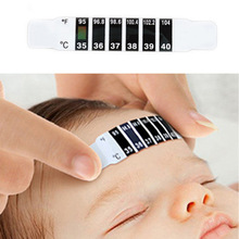 Termômetro reutilizável de febre na testa, faixa de lcd abs com mudança de cor para teste de temperatura doméstica 2024 - compre barato