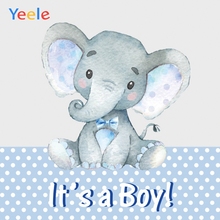 Yeele Blue Elephant Boy Prince Newborn Baby Shower Photography Backdrop Custom Photographic Background  For Photo Studio Props 2024 - buy cheap