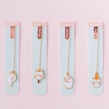 4 Pcs/Set Kawaii White Kitten Cat Metal Pendant Bookmark Book Holder Message Card Gift Stationery 2024 - compre barato