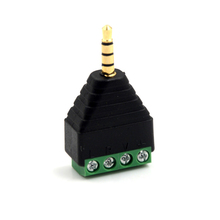 2019 Video AV Balun 3.5mm 4 Pole Stereo Male To AV Screw Terminal Stereo Jack 3.5 Mm Male 4 Pin Terminal Block Plug Connector 2024 - buy cheap