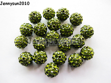 12mm Olivine Top Quality Czech Crystal Rhinestones Pave Clay Round Disco Ball Spacer Beads For Jewelry  Crafts 100pcs / Pack 2024 - buy cheap