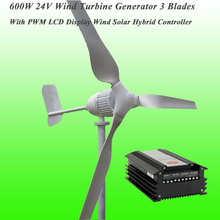 2017 New Arrival 3 Blades Rated 600W 24V Wind Generator & PWM LCD Display Wind Solar Hybrid Controller Wind Power Generator Kit 2024 - buy cheap