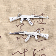 8pcs Charms Machine Gun Assault Rifle 44x15mm Antique Making Pendant fit,Vintage Tibetan Silver color,DIY Handmade Jewelry 2024 - buy cheap