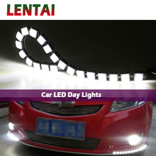LENTAI-juego de luces LED antiniebla para coche, bombilla de luz antiniebla DRL automática para solaris Hyundai i30 tucson 2017 ix35 accent Mazda 3 6 cx-5 Infiniti, 12V 2024 - compra barato