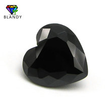 Gran oferta Gemas sintéticas negras para joyería, tamaño 3x3 ~ 6x6mm, forma de corazón, Nano piedra negra, ajuste de cera, envío gratis 2024 - compra barato