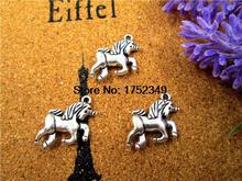75 piezas. unicornio encantos antiguo tibetano plata unicornio caballo encanto colgante 16x16mm 2024 - compra barato