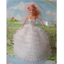 20PCS. Lote al por mayor accesorios para muñecas 1/6 alta calidad 8 capas vestido blanco de muñecas 2024 - compra barato