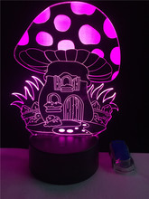 Gaopin luminária 3d em forma de cogumelo, luz noturna led, cor multicolorida, com toque ou controle remoto, lâmpada de mesa 2024 - compre barato
