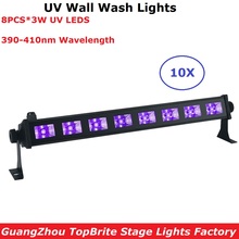 10Pcs/Lot  DHL Shipping 8PCS 3W UV Color LED Washer Wall Lights LED Bar Black Lights Professional Stage Dj Lighting Equipments 2024 - buy cheap