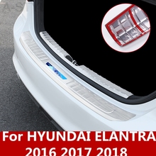 Для hyundai Elantra 2016 2017 2018, нержавеющая сталь, наружный/внутренний бампер, Накладка для багажника, порог, автомобильные аксессуары 2024 - купить недорого