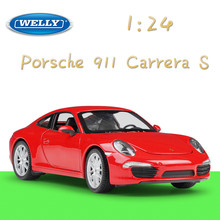 Welly-simulador a escala 1:24, vehículo fundido a presión, modelo de coche de aleación Porsch 911, coche deportivo de Carrera S de Metal, coche de carreras de juguete para niños, regalo de juguete 2024 - compra barato